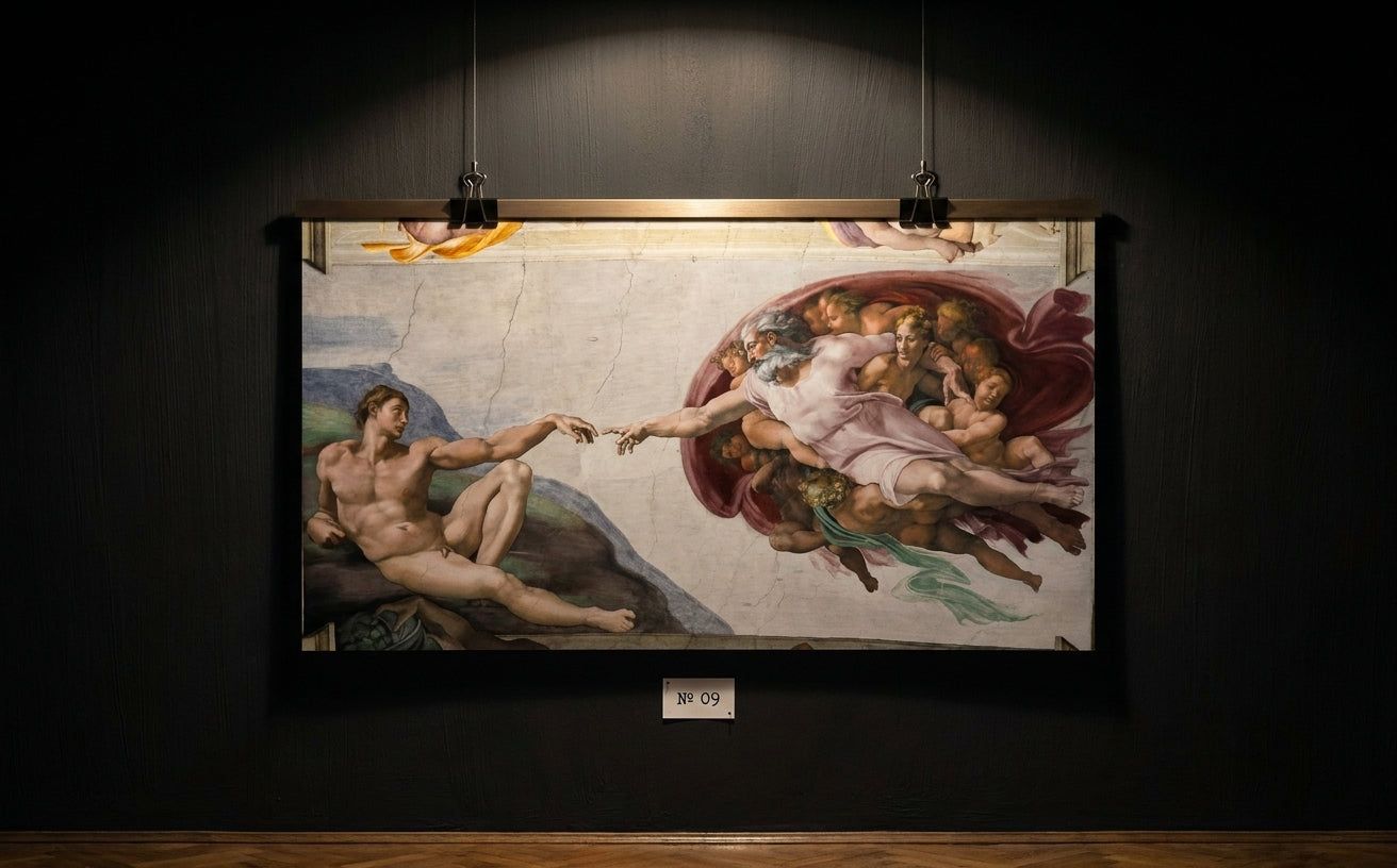 Die Erschaffung Adams · Michelangelo · Galerie-Installation