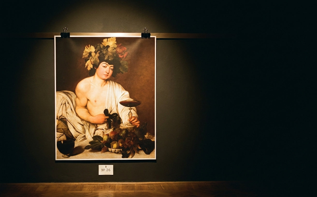 Bacchus · Caravaggio · Galerie-Installation