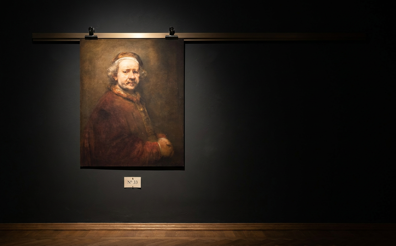 Selbstbildnis im Alter von 63 Jahren · Rembrandt van Rijn · Galerie-Installation