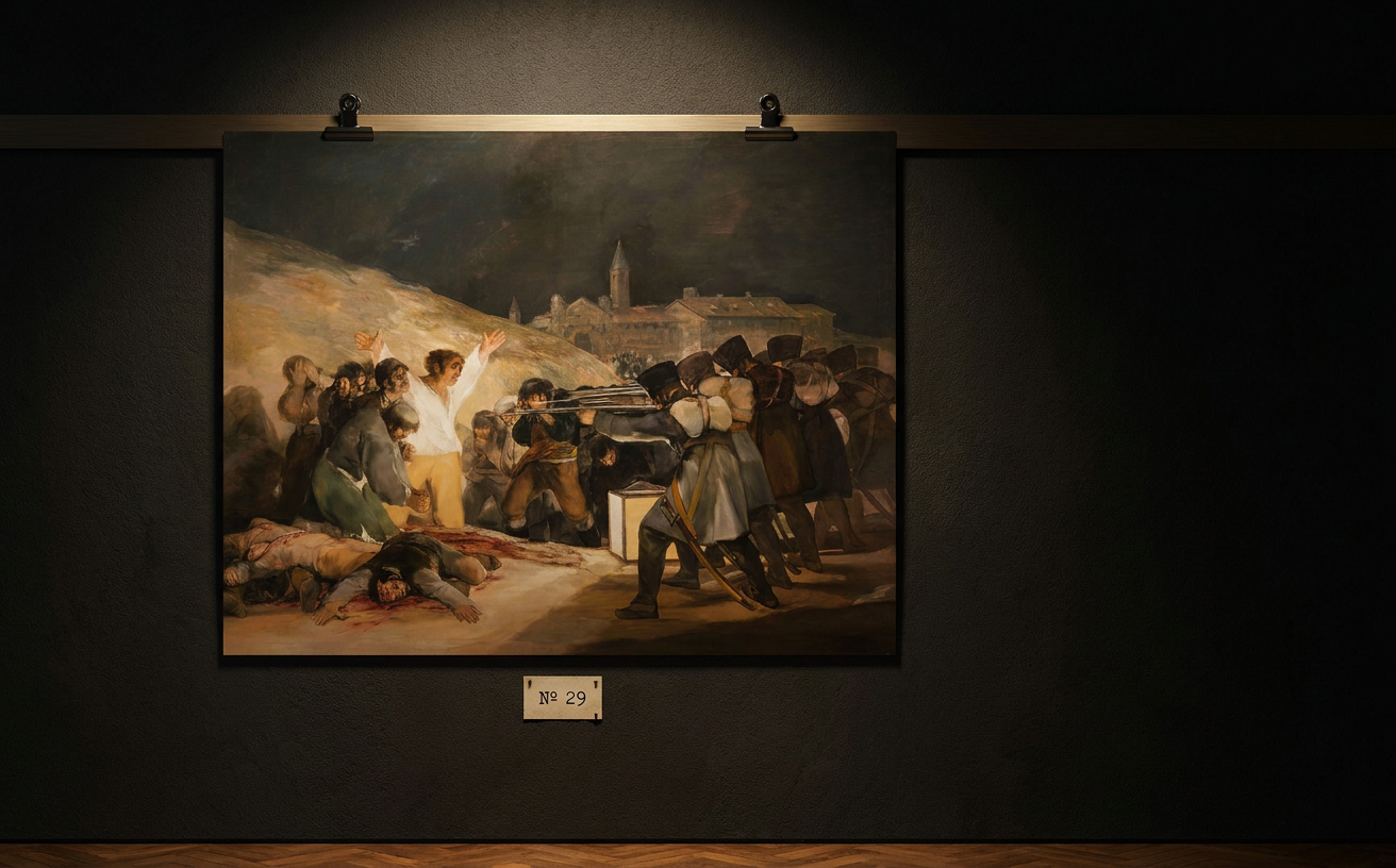 Die Erschießung der Aufständischen am dritten Mai 1808 · Francisco de Goya · Galerie-Installation