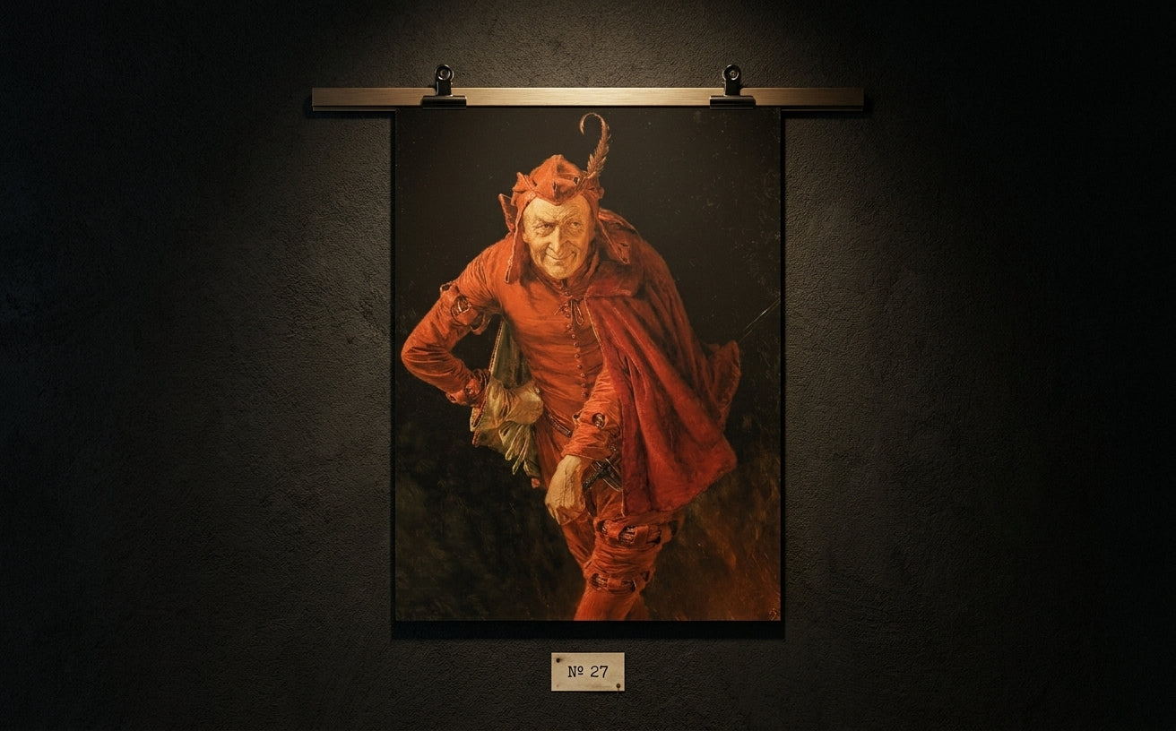 Hinter den Kulissen (Mephisto) · Eduard von Grützner · Galerie-Installation
