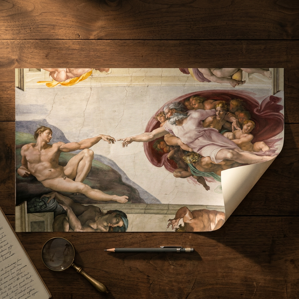 Die Erschaffung Adams · Michelangelo · Studientisch