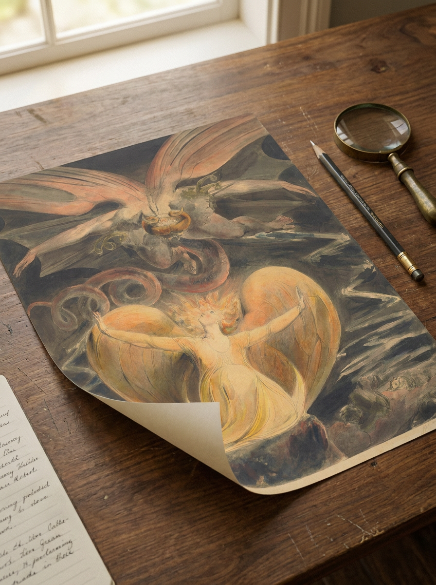 Der große Rote Drache und die Frau mit der Sonne · William Blake · Studientisch