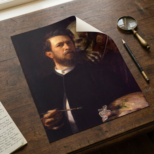 Selbstbildnis mit fiedelndem Tod · Arnold Böcklin · Studientisch