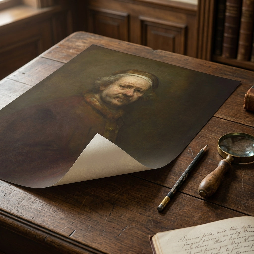 Selbstbildnis im Alter von 63 Jahren · Rembrandt van Rijn · Studientisch