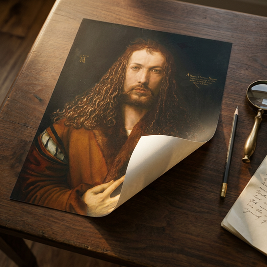 Selbstbildnis im Pelzrock · Albrecht Dürer · Studientisch