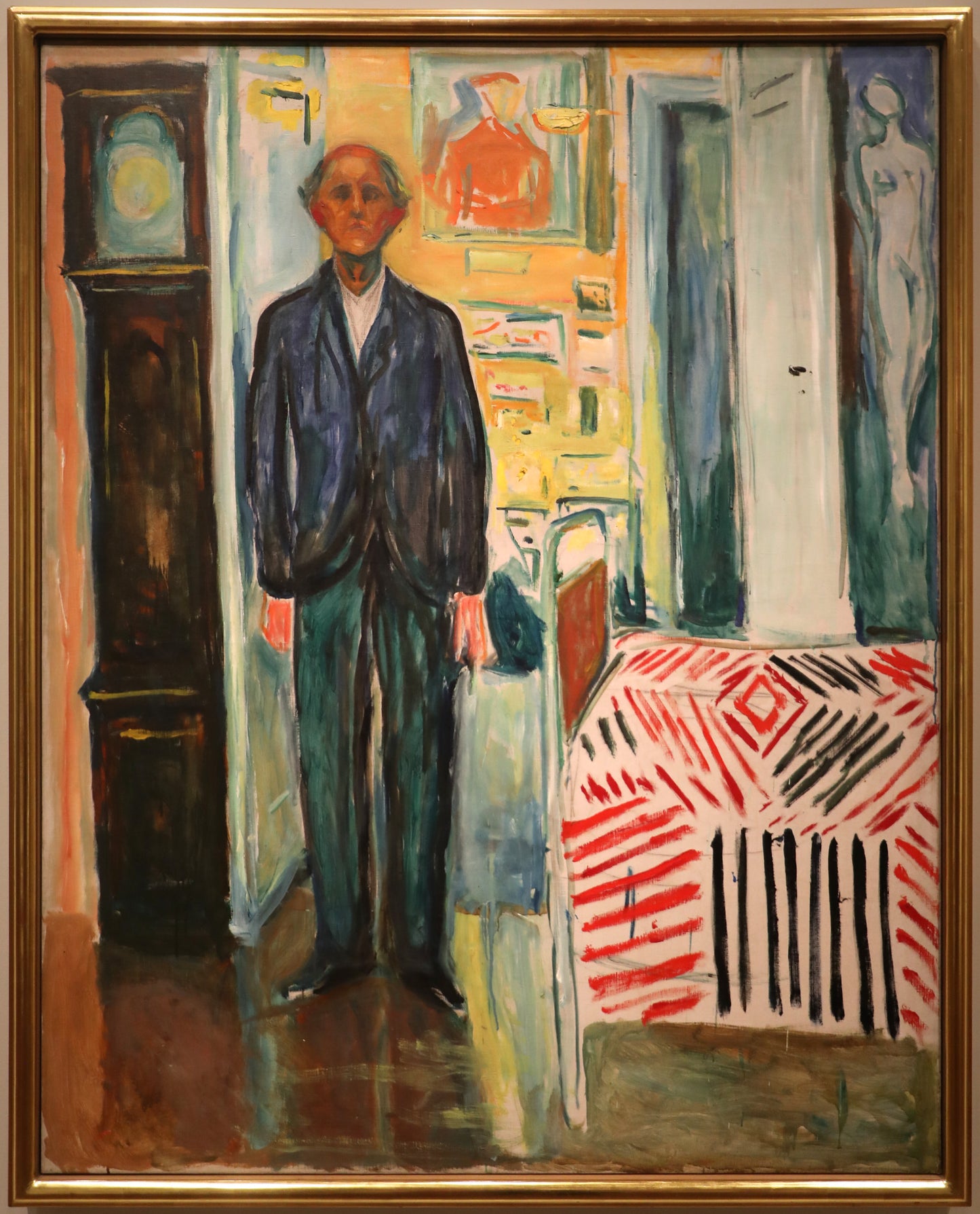 Selbstbildnis zwischen Uhr und Bett · Edvard Munch · Originalwerk