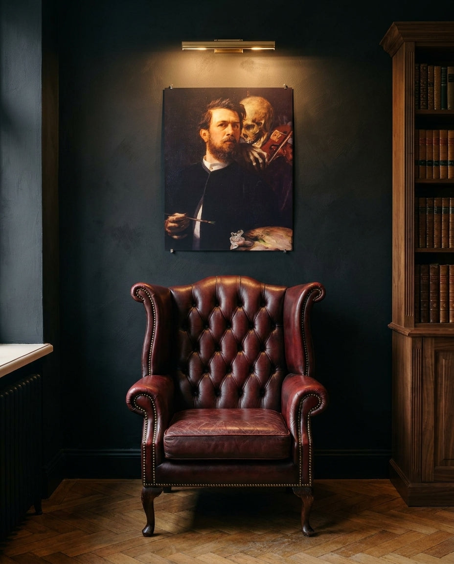 Selbstbildnis mit fiedelndem Tod · Arnold Böcklin · Im Lesezimmer